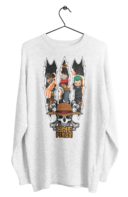 Men's sweatshirt with prints One Piece Luffy. Anime, luffy, manga, monkey de luffy, one piece, pirates. 2070702