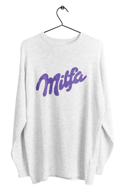 Men`s sweatshirt with prints Milfa. Funny, joke, meme, milf, milfa, milka. 2070702