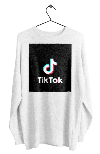Світшот чоловічий з принтом "TikTok". 2022, tiktok, актуально, модно, футболка. CustomPrint.market