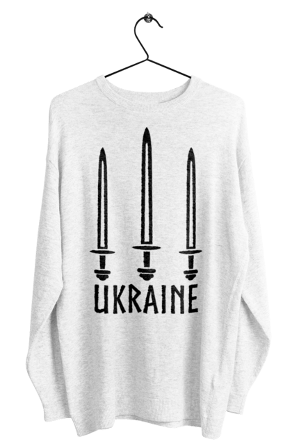 Men's sweatshirt with prints Ukraine three swords. Sword, three swords, ukraine, weapon. CustomPrint.market