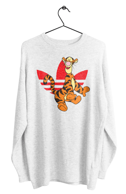 Свитшот мужской с принтом Adidas Тигра. Adidas, tigger, winnie-the-pooh, адидас, винни пух, мультсериал, тигр, тигра. 2070702