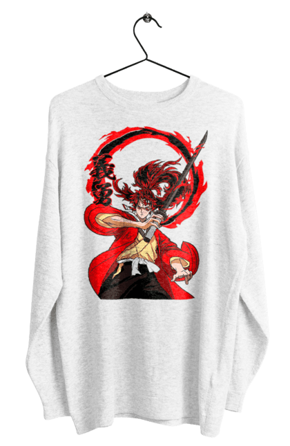 Men's sweatshirt with prints Demon Slayer Yoriichi Tsugikuni. Anime, demon slayer, manga, tsugikuni, yoriichi, yoriichi tsugikuni. 2070702