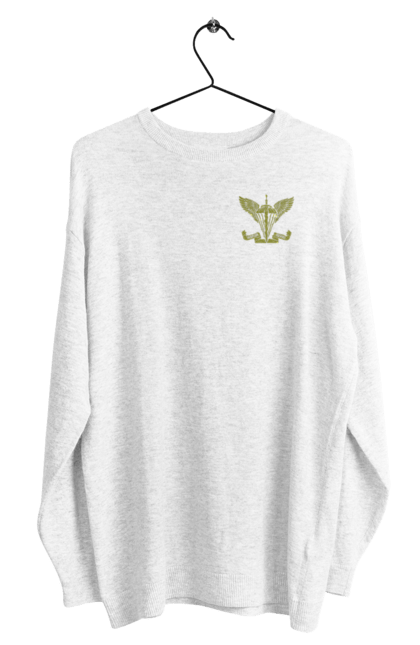 Світшот чоловічий з принтом "Десантно штурмові війська України". Армійська, військова, емблема, мілітарі, хакі. 2070702