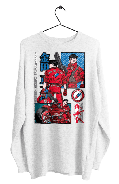 Men's sweatshirt with prints Akira Shotaro Kaneda. Akira, anime, cyberpunk, manga, shotaro kaneda. 2070702