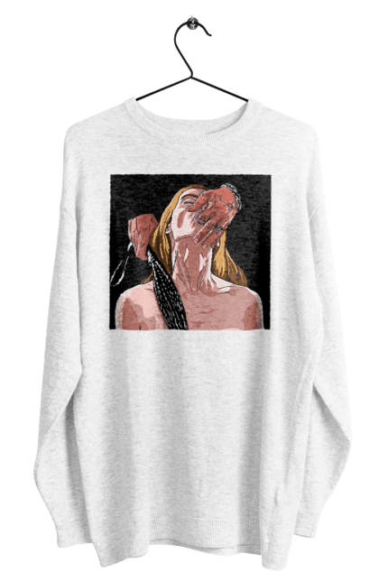 Свитшот мужской с принтом Девушка В Плену У Мужчины С Плеткой. 18, плетка, сосать, страсть. 2070702