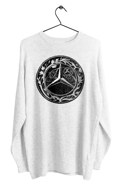 Світшот чоловічий з принтом "Mercedes Benz Лого Арт". Авто, автомобіль, логотип мерседес, машини, мерс, мерседес. 2070702