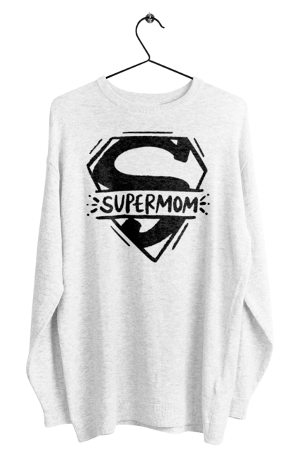 Світшот чоловічий з принтом "Супермама". Для мами, мати, подарунок мамі, супер, супер мама. futbolka.stylus.ua