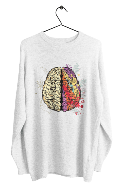 Світшот чоловічий з принтом "Творчість та логіка". Бінарний, біткоїн, біткойн, валюта, гроші, крипто, наука, програміст, программист, творчество, техно, хакер, художник, цветной. 2070702