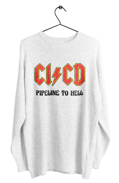 Men's sweatshirt with prints CI/CD pipeline to hell. Cicd, cicd pipeline, development, devops, engineer, pipeline, programming, software. 2070702