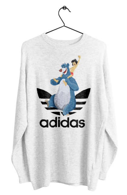 Men's sweatshirt with prints Adidas Mowgli. Adidas, book, cartoon, jungle book, mowgli. 2070702