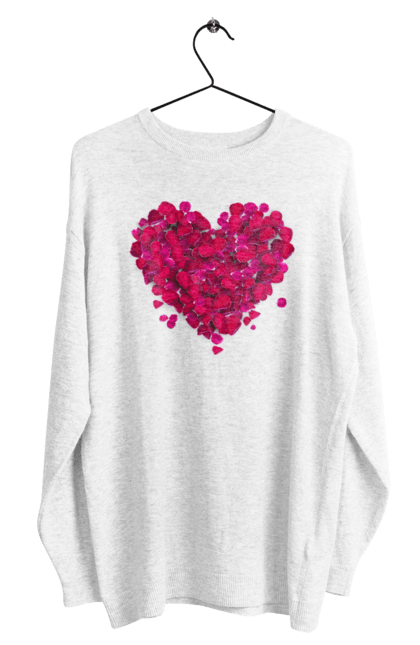 Світшот чоловічий з принтом "Серце З Пелюсток Троянди". Пелюстки, серце, троянда. 2070702