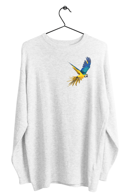 Світшот чоловічий з принтом "Папуга українець". Екзотика, папуга, патріот, пташка, символіка, україна. 2070702