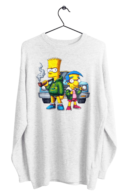 Men's sweatshirt with prints Bart Breaking Bad. Bart, breaking bad, cartoon, character, laboratory, milhouse, serial, simpson, simpsons. 2070702