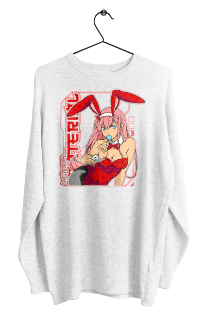Світшот чоловічий з принтом "Коханий у Франксі Zero Two". Anime, darling in the franxx, manga, zero two, аніме, зеро ту, коханий у франксі, манга, милий у франксі, нуль два. futbolka.stylus.ua