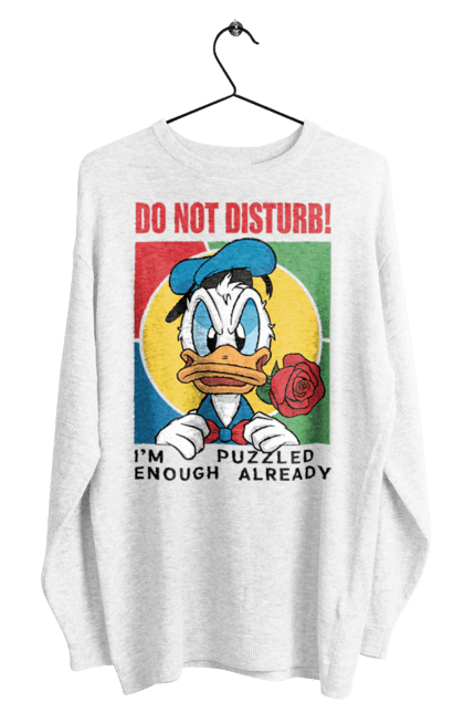 Світшот чоловічий з принтом "Дональд Дак Не турбувати!". Disney, do not disturb, donald duck, дісней, дональд дак, мультсеріал, мультфільм, не турбувати. 2070702