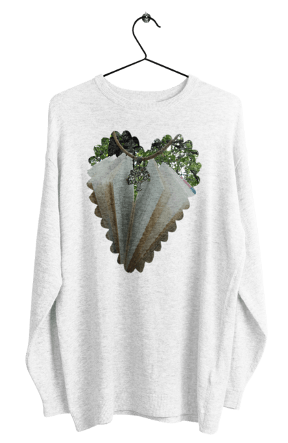 Світшот чоловічий з принтом "Книжкова валентинка". Дерево, книги, книжки, любов, прикраса, природа, серце, форма серця, читання. 2070702