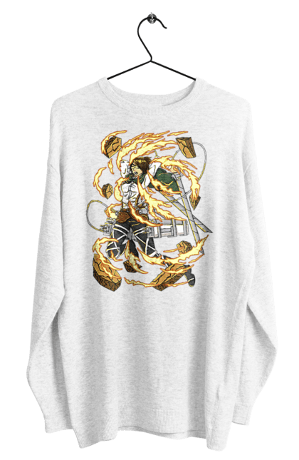 Men's sweatshirt with prints Attack On Titan Hange Zoe. Anime, attack on titan, hange zoe, hanji zoe, manga, reconnaissance corps. 2070702