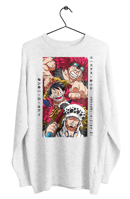 Men's sweatshirt with prints One Piece Luffy. Anime, luffy, manga, monkey de luffy, one piece, pirates. 2070702