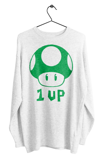 Світшот чоловічий з принтом "1UP Maрio". Mario bros, nintendo, гра, маріо, персонаж. 2070702