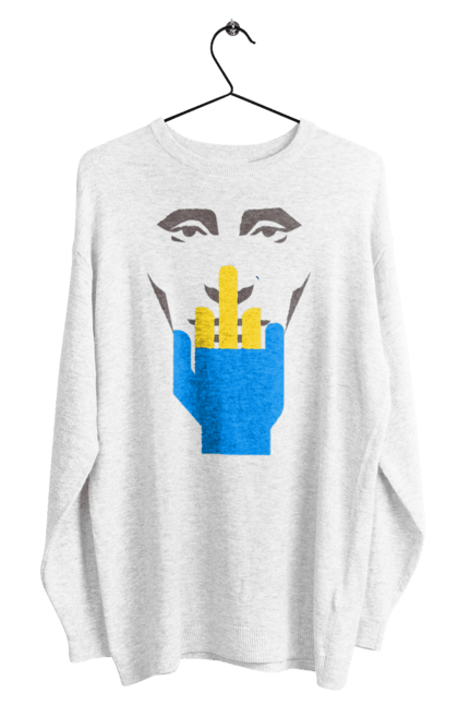 Світшот чоловічий з принтом "Путін Хуйло". Все, голова путіна, доброго вечора, йди нахуй, мертвий москаль, москалі, орки, путін хуйло, російський військовий, середній палець. 2070702