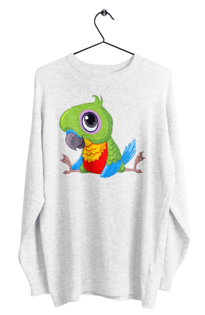 Світшот чоловічий з принтом "Папужка". Мило, папуга. 2070702