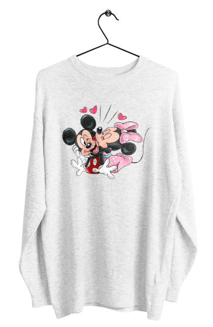 Світшот чоловічий з принтом "Міккі Маус та Мінні Маус". Mickey mouse, minnie mouse, дісней, міккі, міккі маус, мінні маус, мультфільм. 2070702