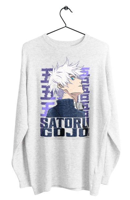 Men's sweatshirt with prints Jujutsu Kaisen Gojo. Anime, dark fantasy, gojo, jujutsu kaisen, magic battle, manga, mystic. 2070702