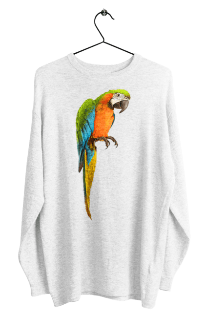 Свитшот мужской с принтом Просто Попугай. Попугай, птичка. 2070702