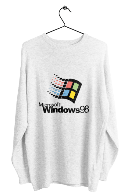 Світшот чоловічий з принтом "Windows98". Angular, c, css, html, it, javascript, jquery, php, python, react, svelt, vue, айтишник, айті, гумор, код, кодувати, прогер, програміст, програмісти, ти ж, ти ж програміст, тиж програміст. 2070702