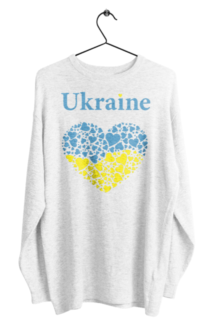 Світшот чоловічий з принтом "Ukraine Heart". Прапор, серце, україна. 2070702