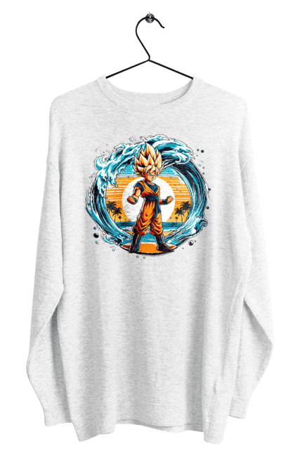 Men's sweatshirt with prints Dragon Ball Son Goku. Anime, dragon ball, goku, manga, son goku, tv series. 2070702