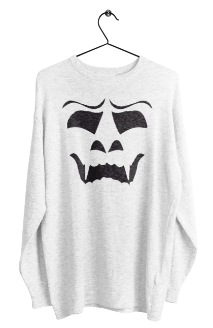 Men's sweatshirt with prints Halloween pumpkin face. Costume, halloween, holiday, october, october 31, pumpkin, scary, sweets, trick or treat. 2070702