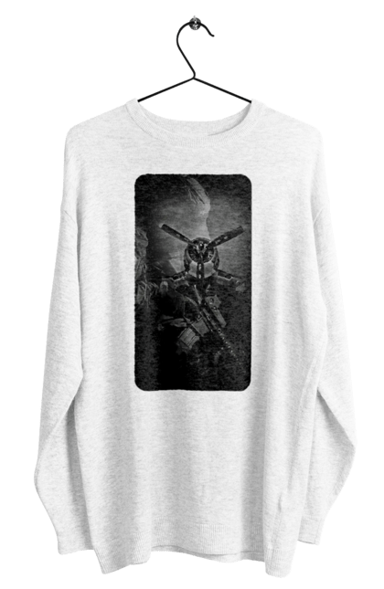 Світшот чоловічий з принтом "Слава зсу". Гвинтівка, зброя, літак, перемога, солдат, україна. 2070702