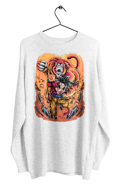 Men's sweatshirt with prints Dragon Ball Son Goku. Anime, dragon ball, goku, manga, son goku, tv series. 2070702