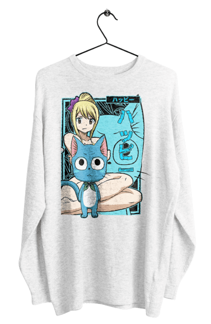 Світшот чоловічий з принтом "Хвіст Феї Люсі Хартфілія". Fairy tail, happy, lucy heartfilia, аніме, люсі, люсі хартфілія, манга, хвіст феї, хеппі. 2070702