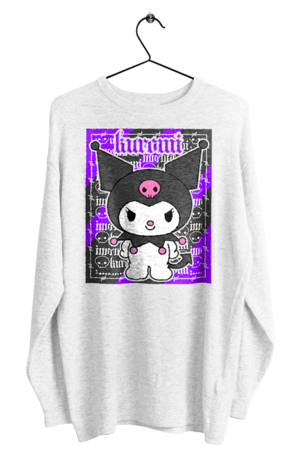 Men's sweatshirt with prints Hello Kitty Kuromi. Anime, character, hello kitty, kuromi, my melody, sanrio. 2070702