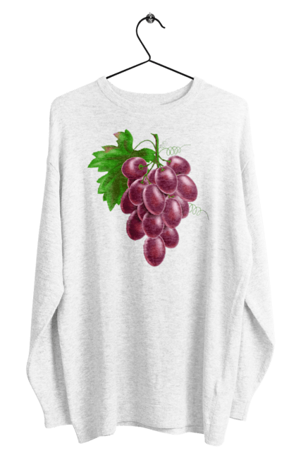 Світшот чоловічий з принтом "Виноград". Виноград, фрукт. 2070702