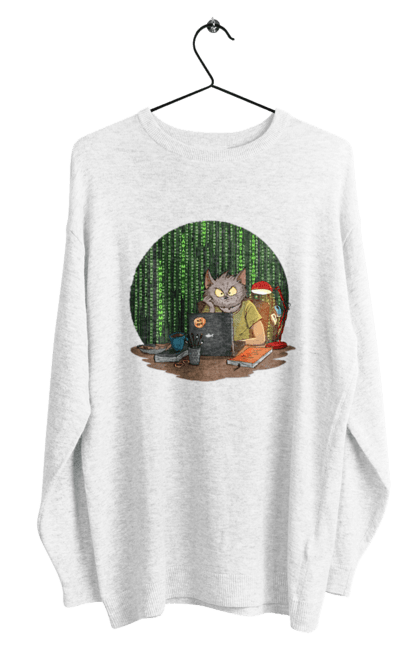 Men`s sweatshirt with prints Cat programmer. Aitі, angular, c, code, css, html, humor, it, it specialist, javascript, jquery, koduvati, php, proger, programmer, programmers, python, react, svelt, type programmer, vue, you. 2070702