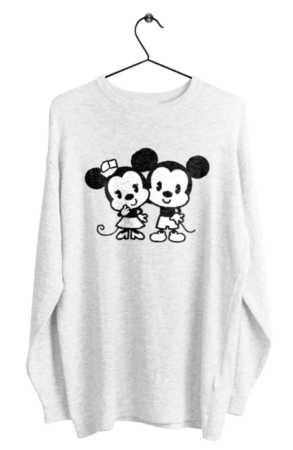 Світшот чоловічий з принтом "Міккі Маус та Мінні Маус". Mickey mouse, minnie mouse, дісней, міккі, міккі маус, мінні маус, мультфільм. 2070702