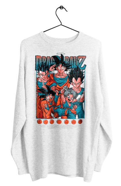 Свитшот мужской с принтом Жемчуг дракона. Anime, dragon ball, goku, manga, vegeta, аниме, вегета, гоку, жемчуг дракона, манга. 2070702