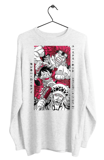 Men's sweatshirt with prints One Piece Luffy. Anime, luffy, manga, monkey de luffy, one piece, pirates. 2070702