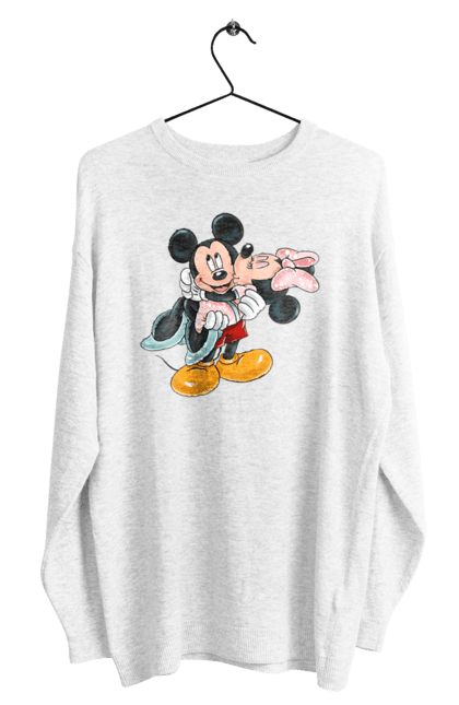 Світшот чоловічий з принтом "Міккі Маус та Мінні Маус". Mickey mouse, minnie mouse, дісней, міккі, міккі маус, мінні маус, мультфільм. 2070702