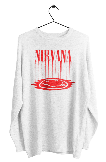 Men's sweatshirt with prints Nirvana. Alternative rock, grunge, hard rock, kurt cobain, nirvana, punk rock, rock band. 2070702