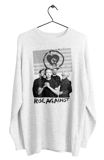 Світшот чоловічий з принтом "Rise Against. Real American punk rock". Tim mcilrath, мелодик хардкор, музика, панк рок, панк рок гурт, райс егейнст, сша, хардкор панк. KRUTO.  Магазин популярних футболок