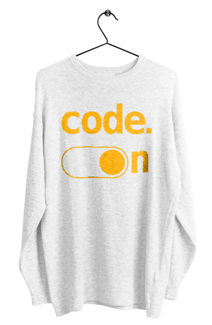 Світшот чоловічий з принтом "Код увімкнено". Айті, айтішник, для айтішника, для програміста, код увімкнено, подарунок айтішнику, подарунок програмісту, програміст, розробник. 2070702