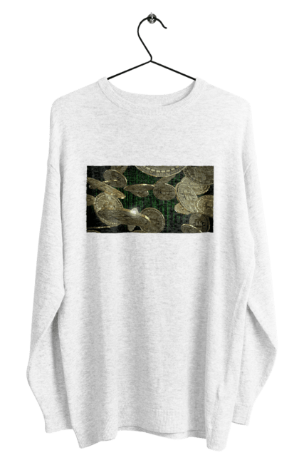 Світшот чоловічий з принтом "Біткойн". Багатство, біткойн, валюта, гроші, криптовалюта, курс, майнінг, матриця, монета, розкіш, цифровий світ. 2070702