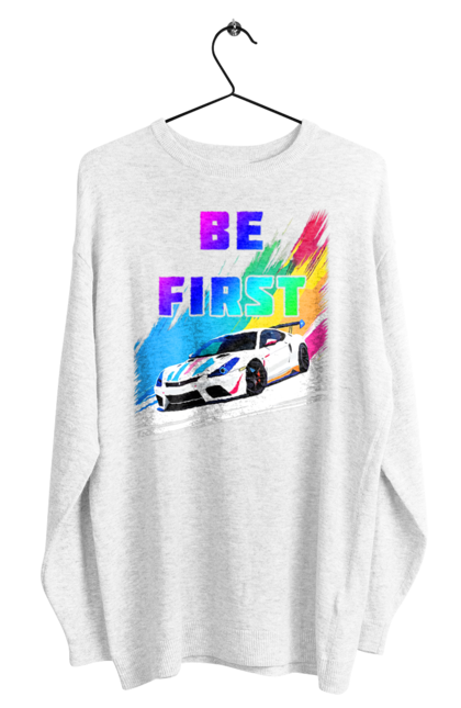 Світшот чоловічий з принтом "Гонка". Автомобільний, гонка, спортивна машина, спортивний автомобіль. 2070702