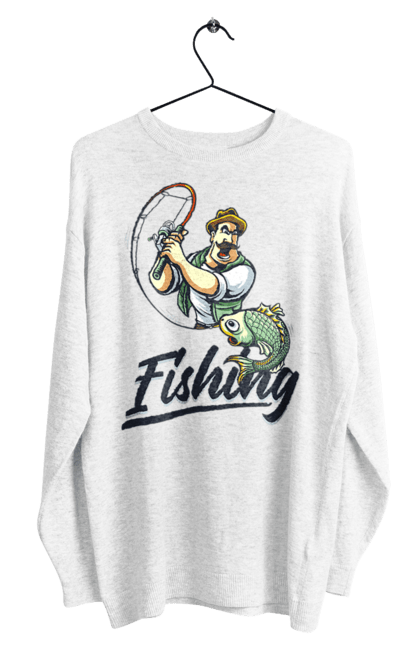 Світшот чоловічий з принтом "Рибалка, літо". Відпочинок, літо, рибалка. 2070702