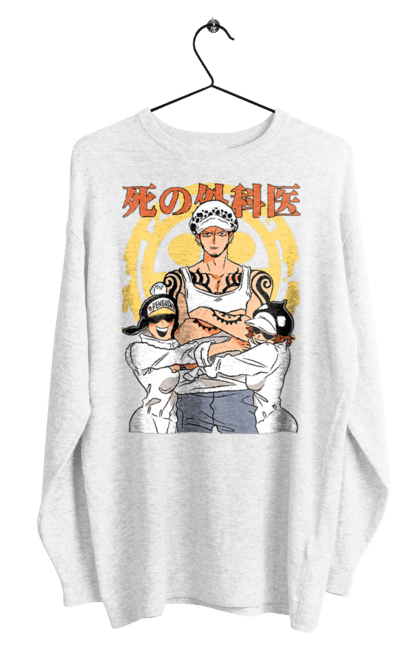 Men's sweatshirt with prints One Piece Trafalgar Law. Anime, manga, one piece, straw hat pirates, trafalgar law. 2070702