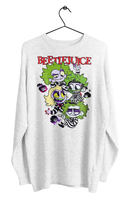 Свитшот мужской с принтом Битлджус. Beetlejuice, ghost, tim burton, warner bros, битлджус, комедия, привидение, тим бертон, ужас, фильм. 2070702